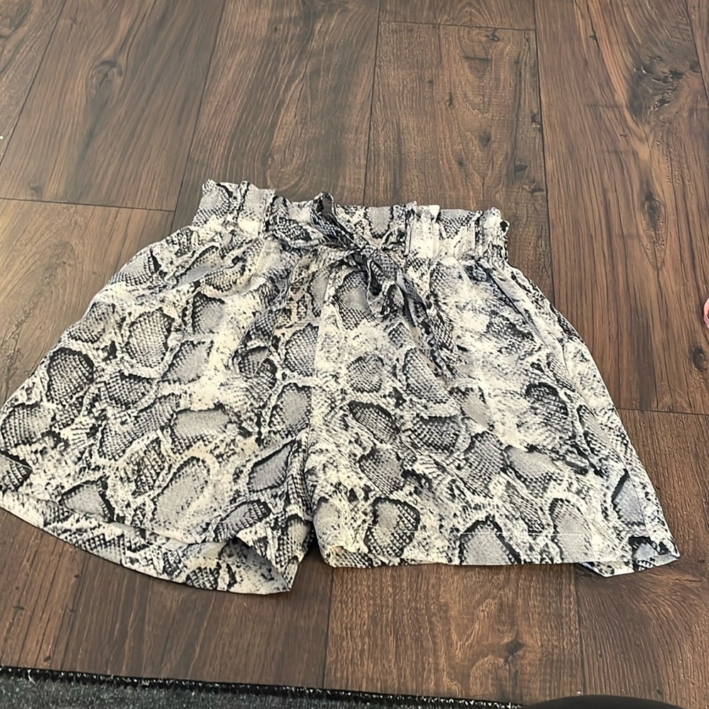 Snake print dress shorts